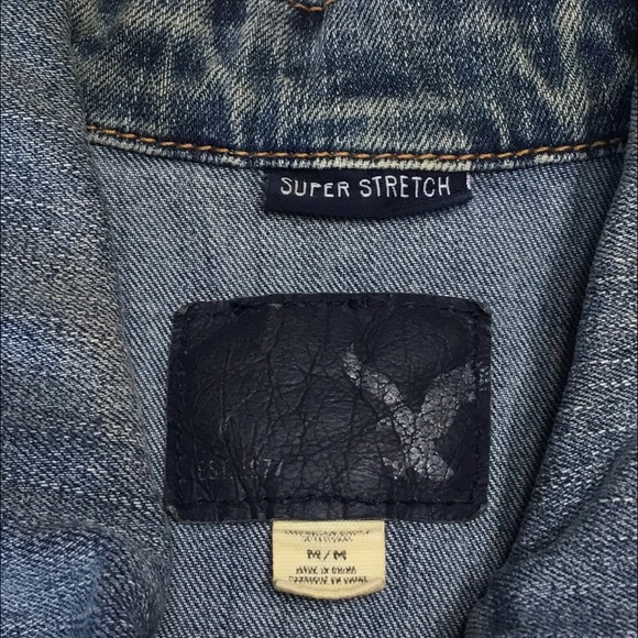 American Eagle Super Stretch Distressed Jacket  Size Medium - Picture 6 of 7
